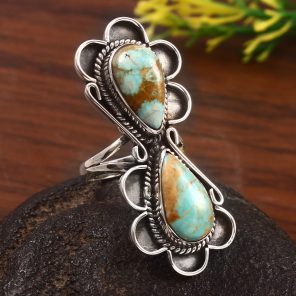 Kingman Turquoise Size US 6 925 Sterling Silver Ring (RS71-139)