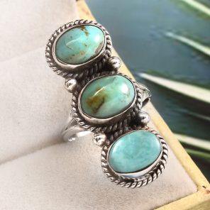 Kingman Turquoise Size US 8 925 Sterling Silver Ring (RS71-126)