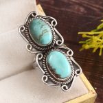 Kingman Turquoise Size US 6 925 Sterling Silver Ring (REXT49-329)