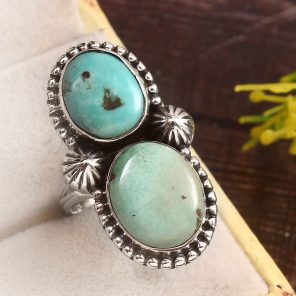 Kingman Turquoise Size US 7 925 Sterling Silver Ring (RS71-112)