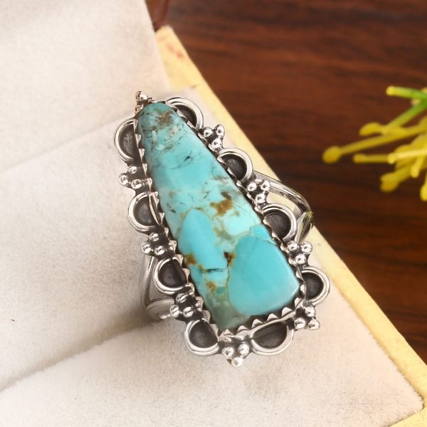 Mohave Turquoise Size US 7 925 Sterling Silver Ring (RS7-12)