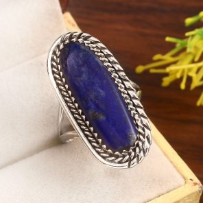 Lapis Lazuli  Size US 9 925 Sterling Silver Ring (RS7-41)