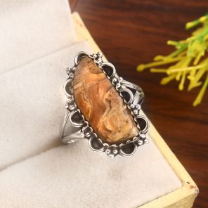 Plum Root Agate Size US 10 925 Sterling Silver Ring (RS7-47)