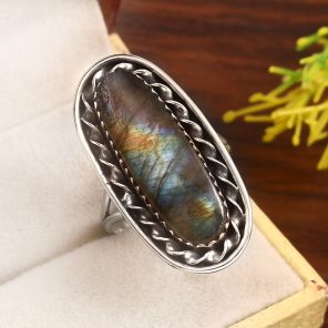 Labradorite Size US 10 925 Sterling Silver Ring (RS7-32)