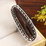 Black Tourmaline  Size US 7 925 Sterling Silver Ring (RS7-37)