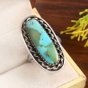 Mohave Turquoise Size US 7 925 Sterling Silver Ring (RS7-2)