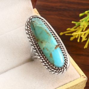 Mohave Turquoise Size US 7 925 Sterling Silver Ring (RS7-3)