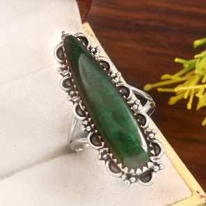 Malachite Size US 10 925 Sterling Silver Ring (RS7-17)