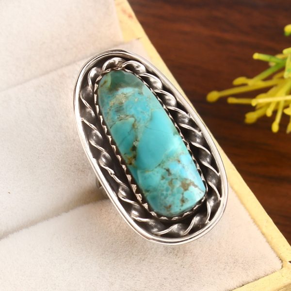 Mohave Turquoise Size US 6 925 Sterling Silver Ring (RS7-6)