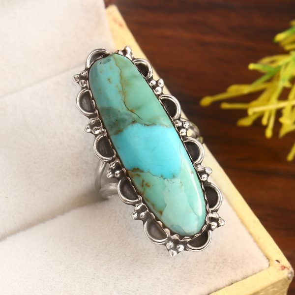 Mohave Turquoise Size US 6 925 Sterling Silver Ring (RS7-11)