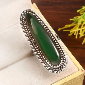 Malachite Size US 6 925 Sterling Silver Ring (RS7-22)