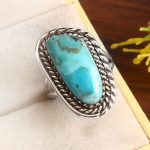 Mohave Turquoise Size US 7 925 Sterling Silver Ring (RS7-10)