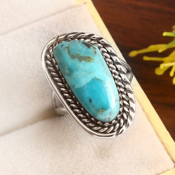 Mohave Turquoise Size US 7 925 Sterling Silver Ring (RS7-10)