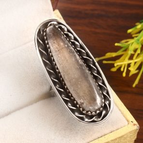 Selenite Size US 7 925 Sterling Silver Ring (RS7-25)