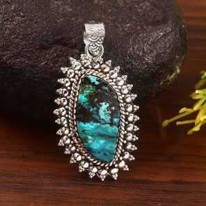Shattuckite 1.5" 925 Sterling Silver Pendant (RS7-48)