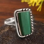 Malachite Size US 10 925 Sterling Silver Ring (RSEXT65-83)