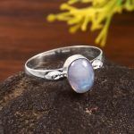 Moonstone Size US 8 925 Sterling Silver Ring (RSEXT65-77)