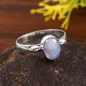 Moonstone Size US 8 925 Sterling Silver Ring (RSEXT65-77)