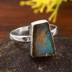 Purple Labradorite Size US 9  925 Sterling Silver Ring (RSEXT65-67)