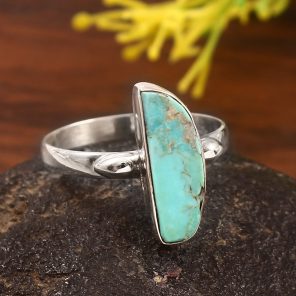 Mohave Turquoise Size US 8 925 Sterling Silver Ring (RSEXT65-53)