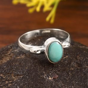 Mohave Turquoise Size US 6  925 Sterling Silver Ring (RSEXT65-42)