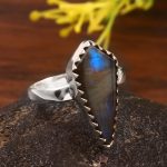 Purple Labradorite Size US 6 925 Sterling Silver Ring (RSEXT65-69)
