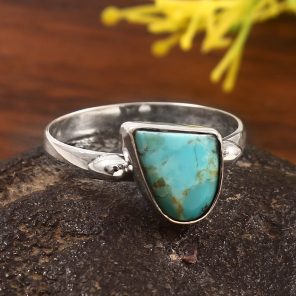 Mohave Turquoise Size US 10 925 Sterling Silver Ring (RSEXT65-64)