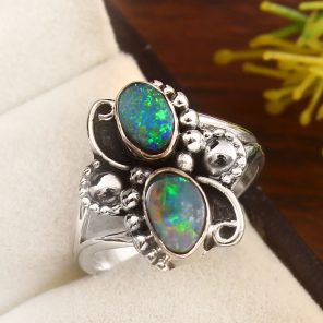 Australian Opal Size US 7 925 Sterling Silver Ring (REXT95-87)