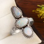 Australian Opal Size US 10 925 Sterling Silver Ring (REXT95-147)