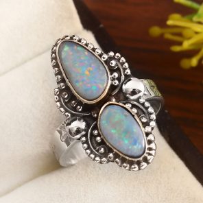 Australian Opal Size US 7 925 Sterling Silver Ring (REXT95-75)
