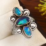 Australian Opal Size US 7 925 Sterling Silver Ring (REXT95-74)
