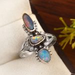 Australian Opal Size US 7 925 Sterling Silver Ring (REXT95-71)