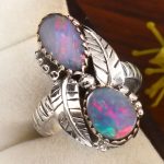 Australian Opal Size US 9 925 Sterling Silver Ring (REXT95-142)