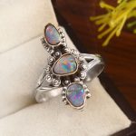 Australian Opal Size US 10 925 Sterling Silver Ring (REXT95-153)