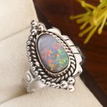 Australian Opal Size US 7 925 Sterling Silver Ring (REXT95-69)