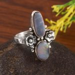 Australian Opal Size US 10 925 Sterling Silver Ring (REXT95-154)
