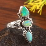 Australian Opal Size US 9 925 Sterling Silver Ring (REXT95-134)