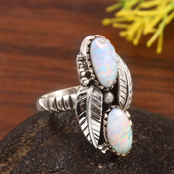 Australian Opal Size US 8 925 Sterling Silver Ring (REXT95-105)