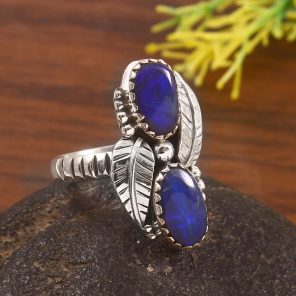 Australian Opal Size US 9 925 Sterling Silver Ring (REXT95-157)