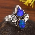 Australian Opal Size US 9 925 Sterling Silver Ring (REXT95-137)