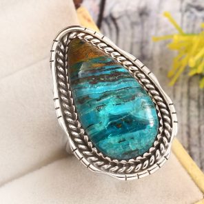 Peruvian Opal Size US 10 925 Sterling Silver Ring (REXT71-116)