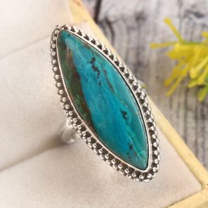 Peruvian Opal Size US 8 925 Sterling Silver Ring (REXT71-82)