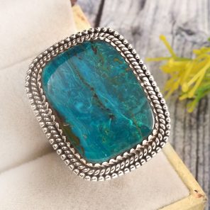 Peruvian Opal Size US 10 925 Sterling Silver Ring (REXT71-107)