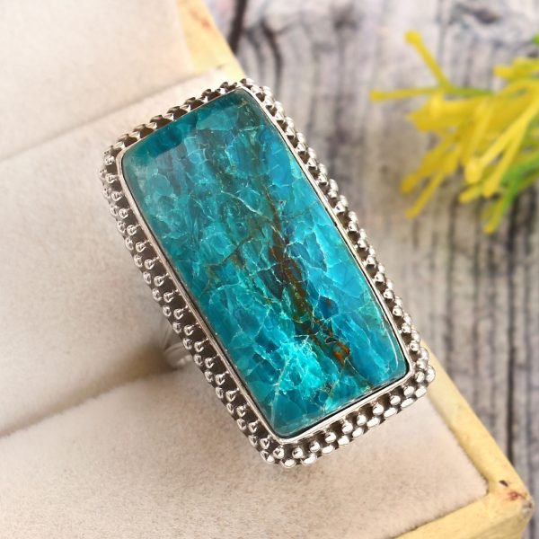 Peruvian Opal Size US 10 925 Sterling Silver Ring (REXT71-108)