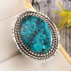 Peruvian Opal Size US 9 925 Sterling Silver Ring (REXT71-104)