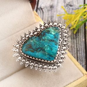 Peruvian Opal Size US 8 925 Sterling Silver Ring (REXT71-85)