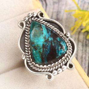 Peruvian Opal Size US 7 925 Sterling Silver Ring (REXT71-73)