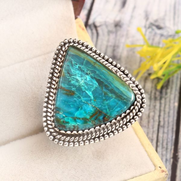Peruvian Opal Size US 10 925 Sterling Silver Ring (REXT71-109)