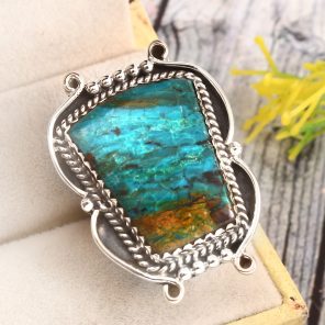 Peruvian Opal Size US 6 925 Sterling Silver Ring (REXT71-62)