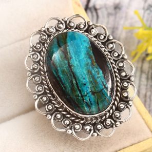 Peruvian Opal Size US 7 925 Sterling Silver Ring (REXT71-80)